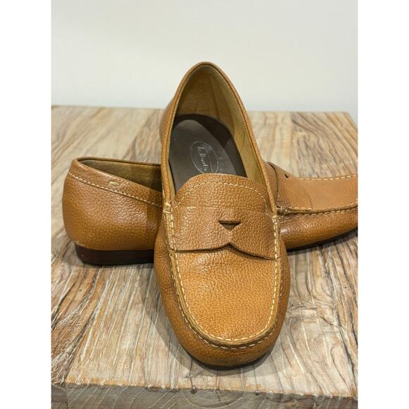 Talbots Camel Colored Slip on Driving Leather Loafers Brown Size 9.5 - Picture 1 of 11